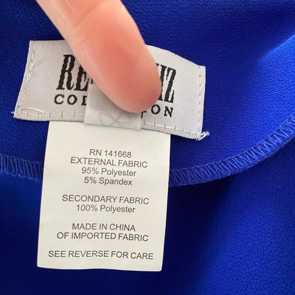 Rene Ruiz Collection Size 8 Blue Cut Out Wing Sleeve Knee Length Cocktail Dress - Picture 4 of 12